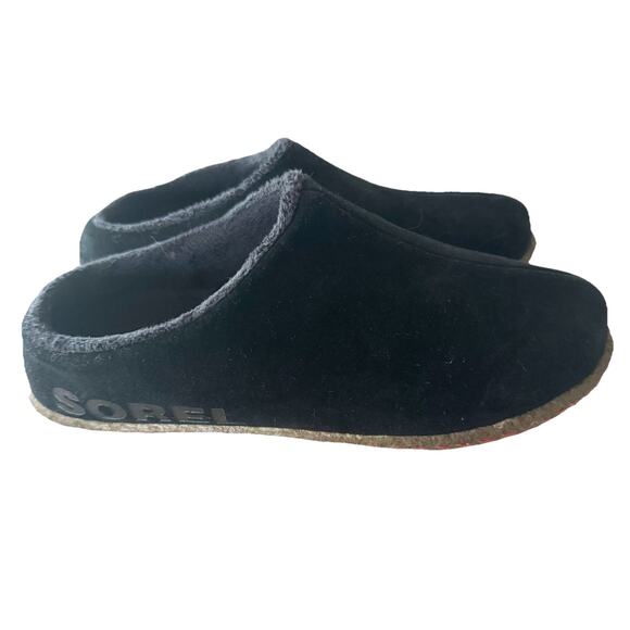 Sorel Kid's Lanner Ridge II Suede Mule Slippers Size 3 Black - Picture 5 of 7